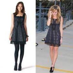 !ANNA SUI JAQUARD CROCHET THICK SEXY DRESS S